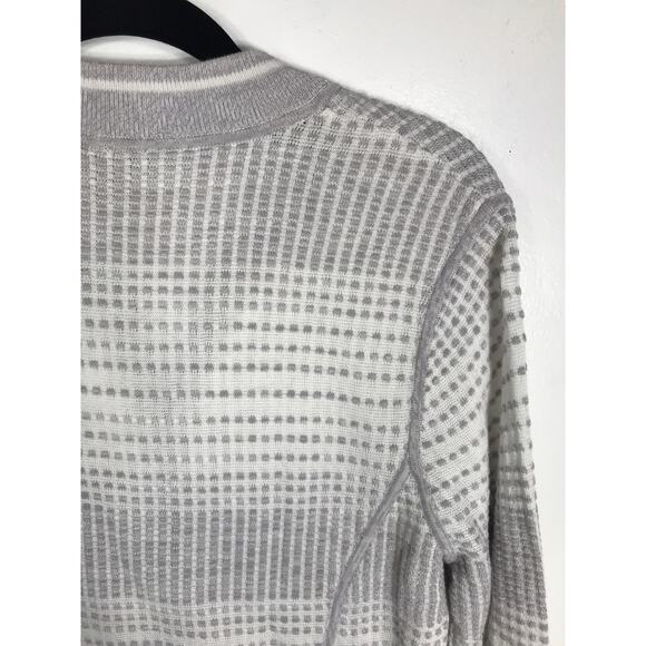 James Per Se Womens Full Zip Sweater Gray White Pattern Simple Casual Versatile - Picture 6 of 7